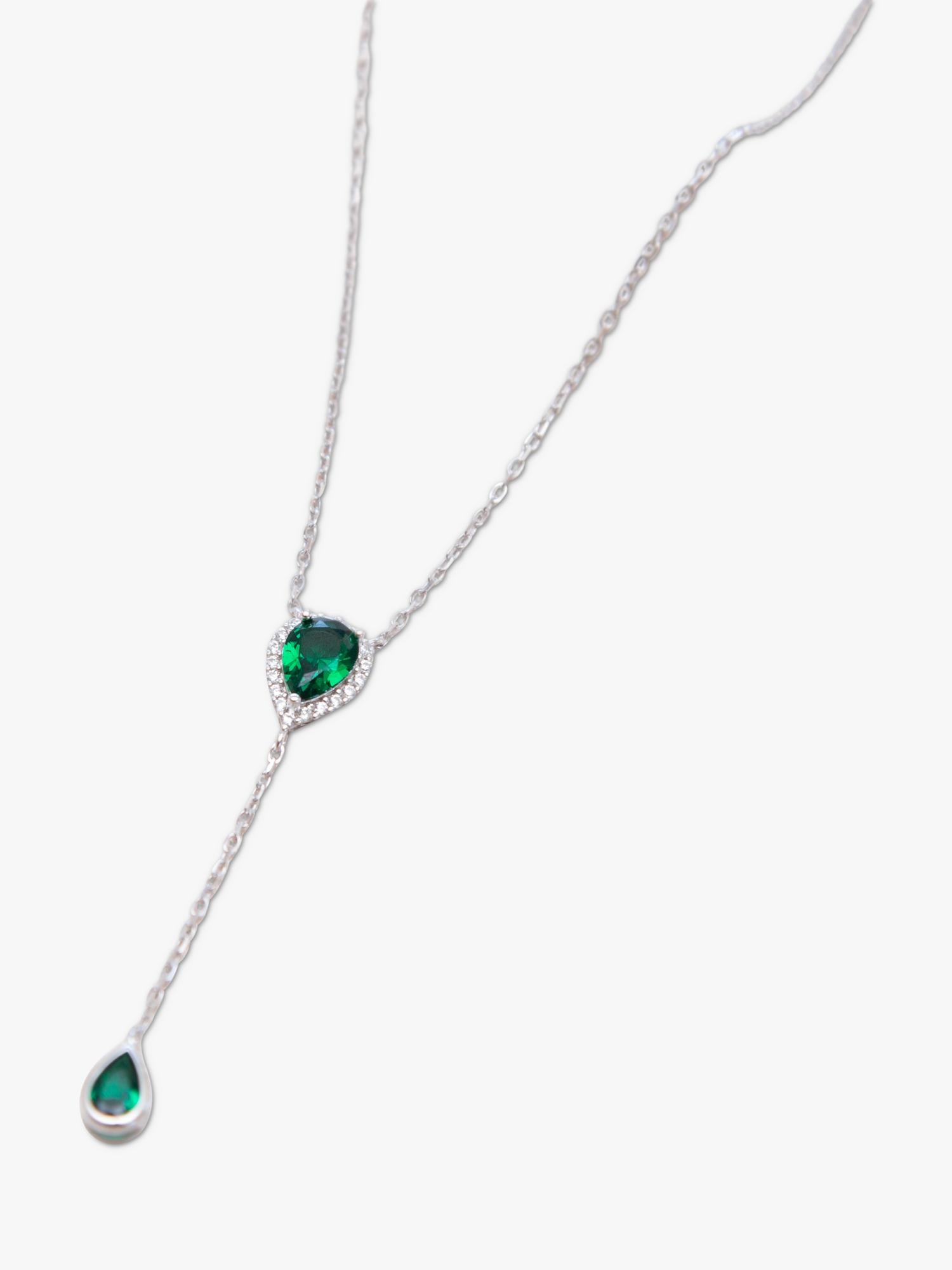 IBB cubic zirconia teardrop lariat necklace sterling silver, imported from the UK