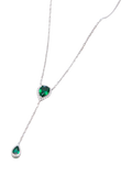 IBB cubic zirconia teardrop lariat necklace sterling silver, imported from the UK