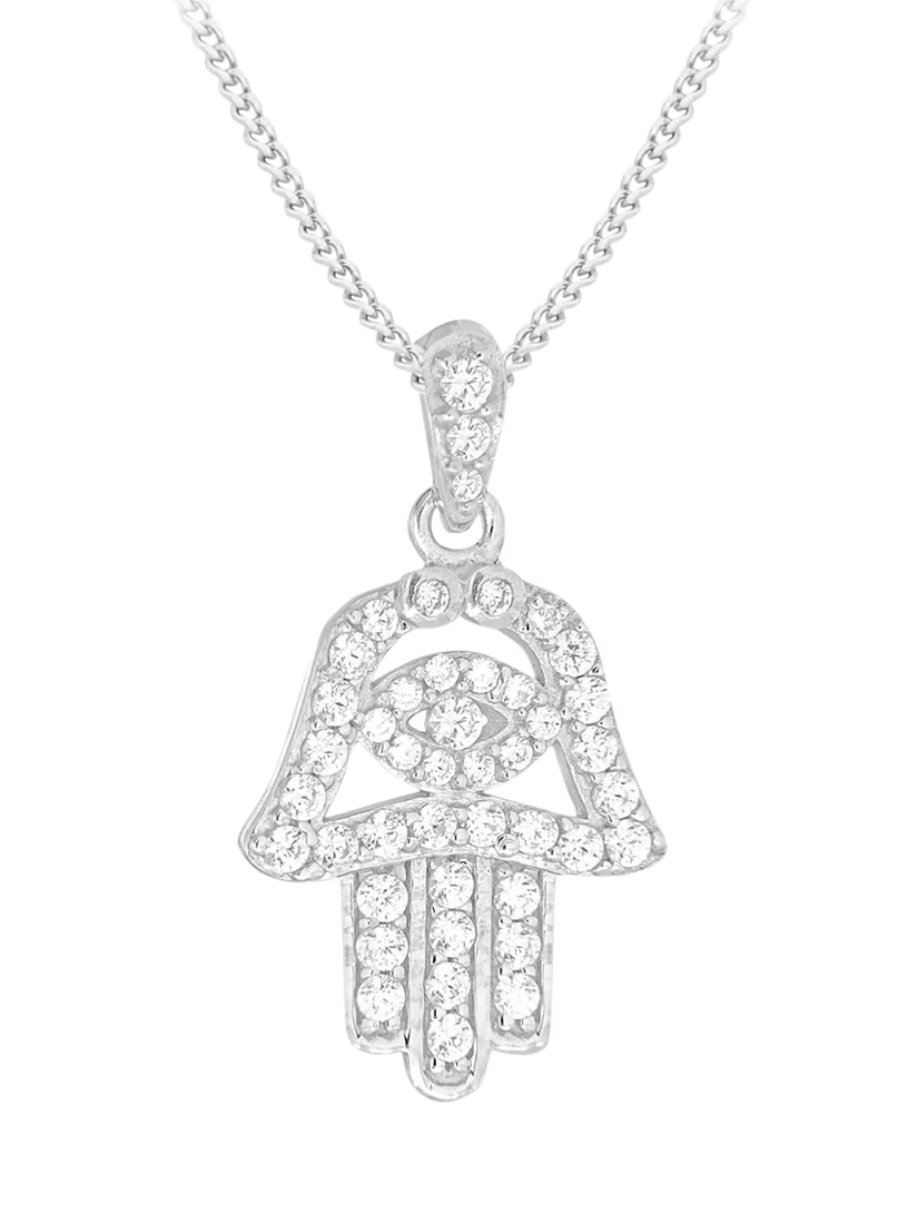 IBB Hamsa hand pendant sterling silver necklace, UK version