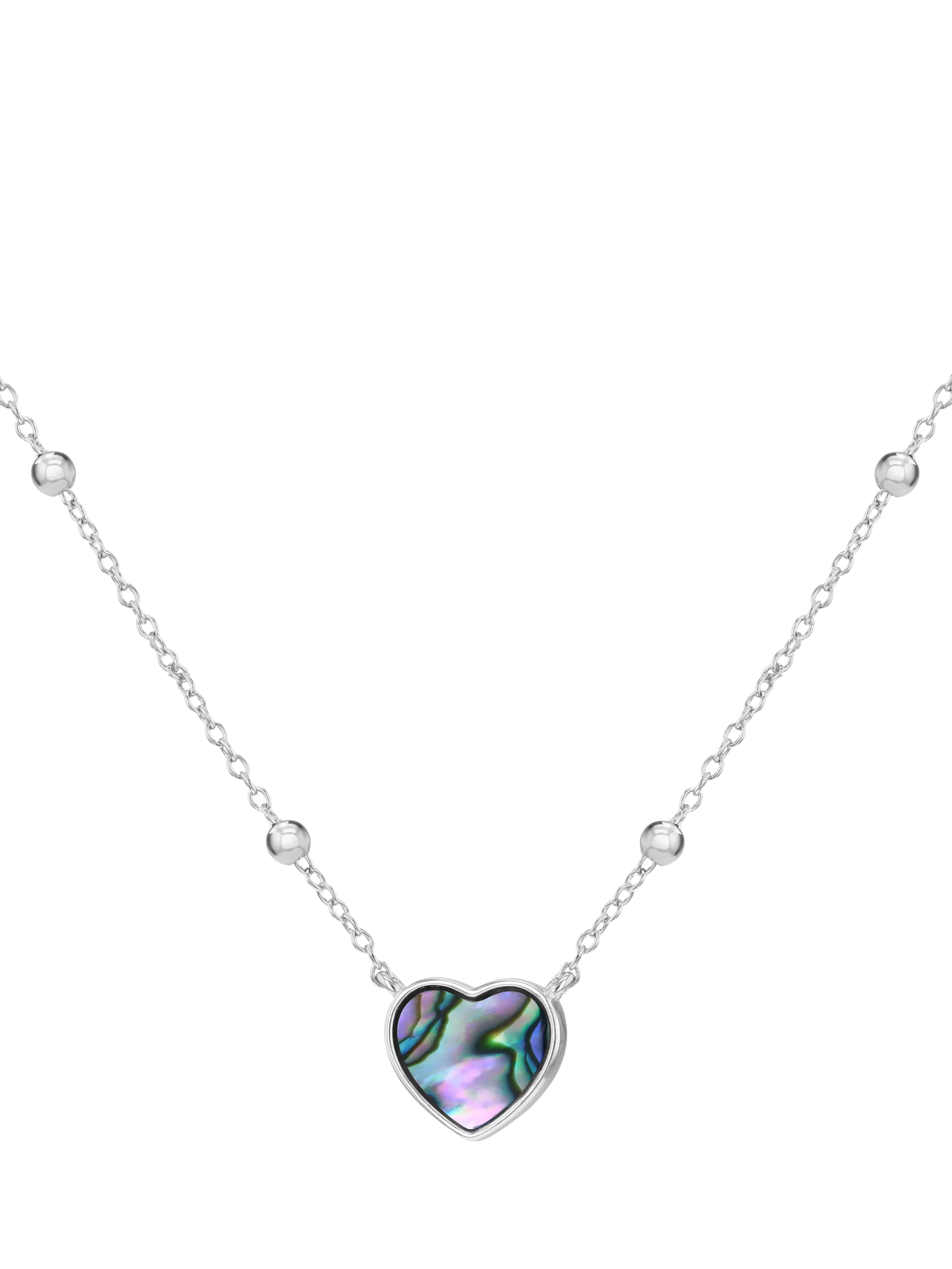 IBB paua shell heart pendant necklace (British brand)