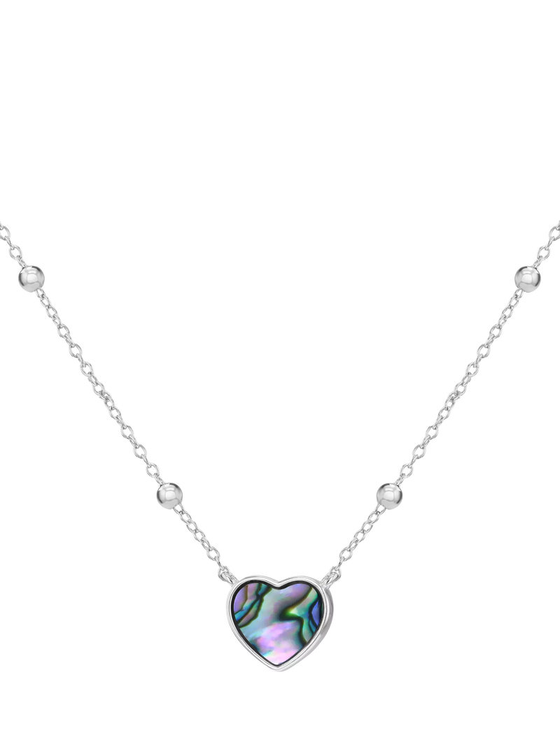 IBB paua shell heart pendant necklace (British brand)