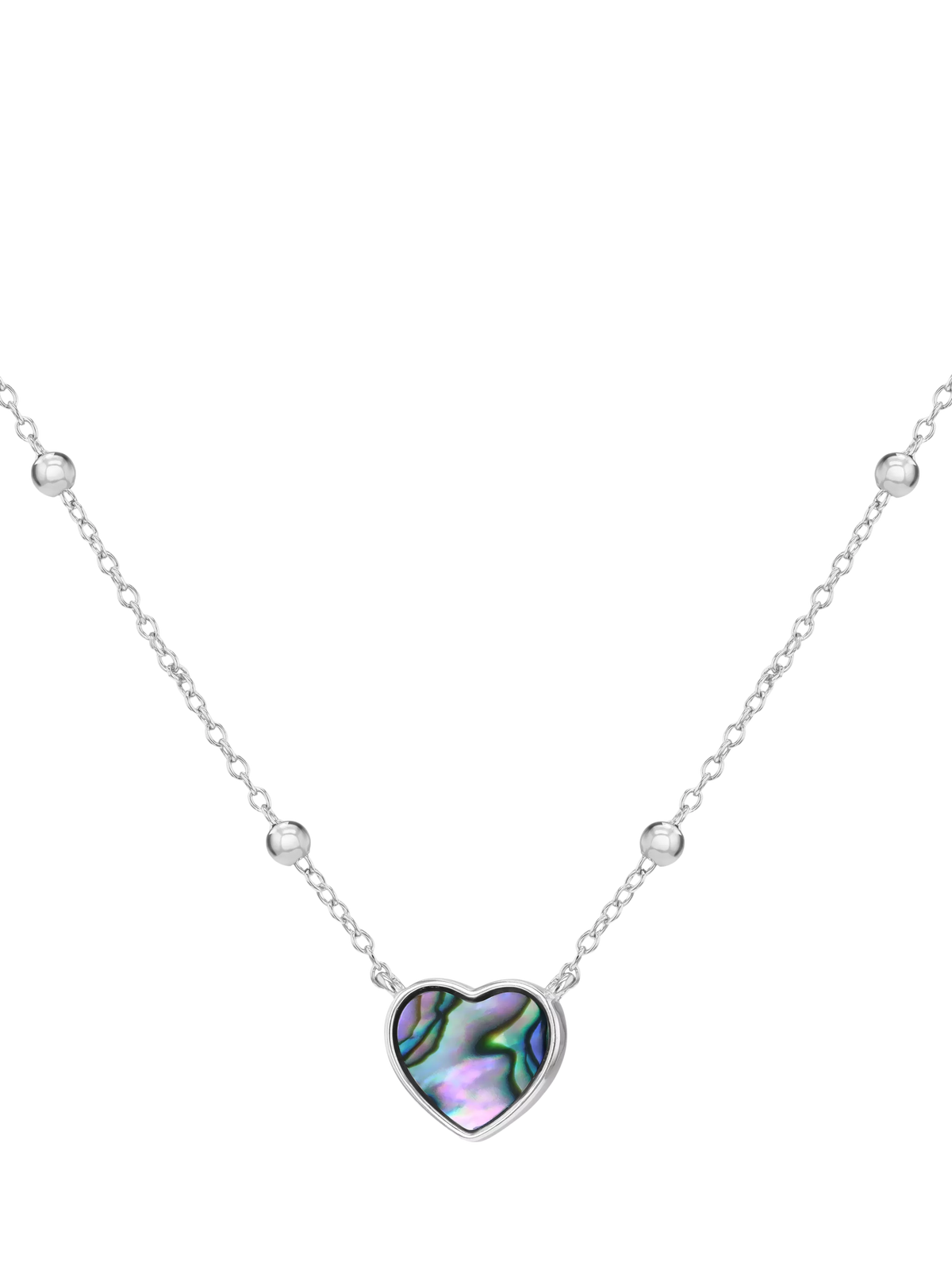 IBB paua shell heart pendant necklace (British brand)