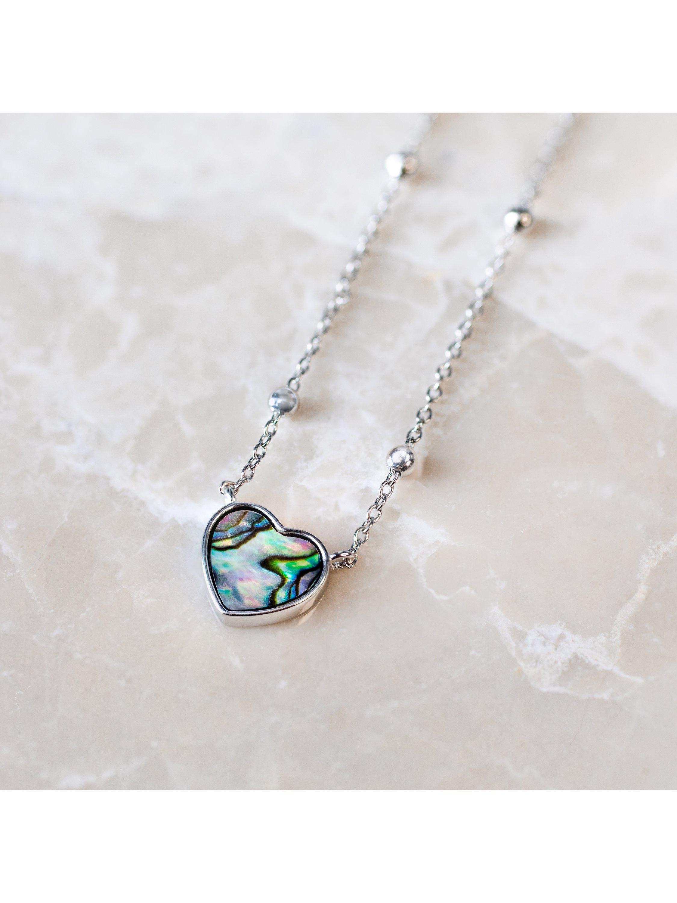 IBB paua shell heart pendant necklace (British brand)
