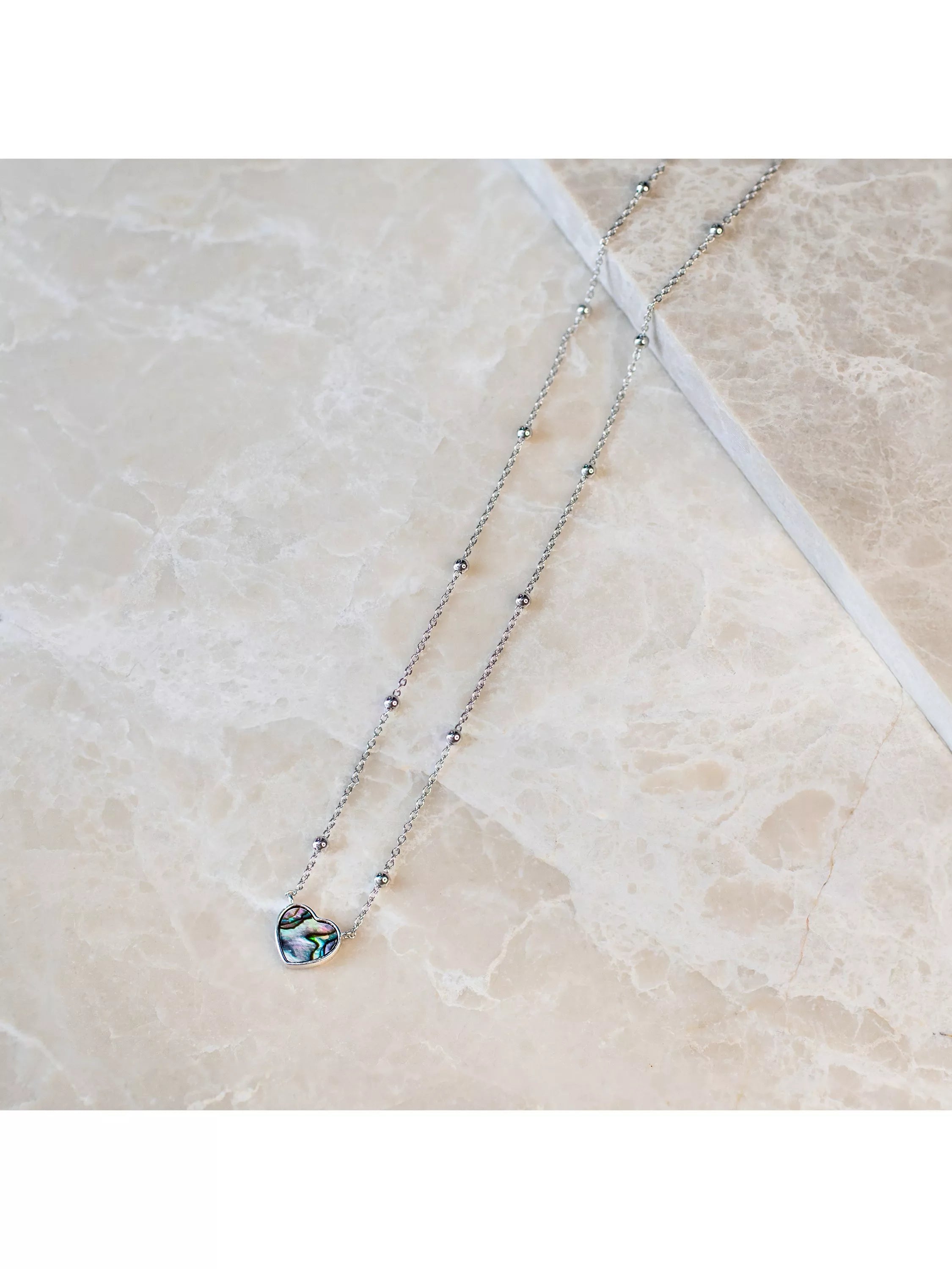 IBB paua shell heart pendant necklace (British brand)