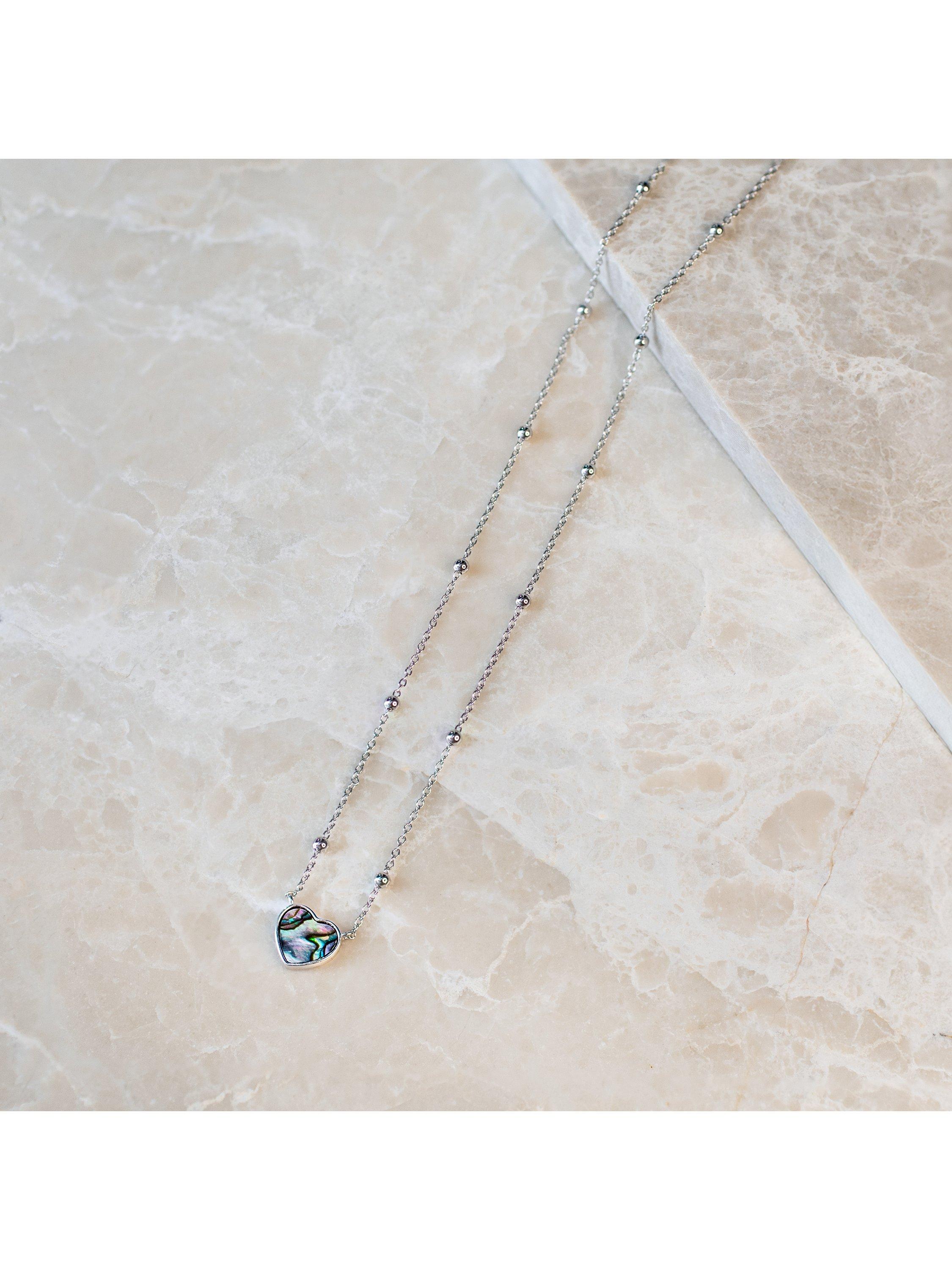 IBB paua shell heart pendant necklace (British brand)