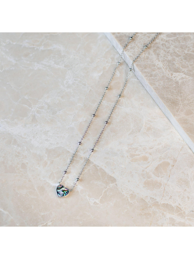 IBB paua shell heart pendant necklace (British brand)