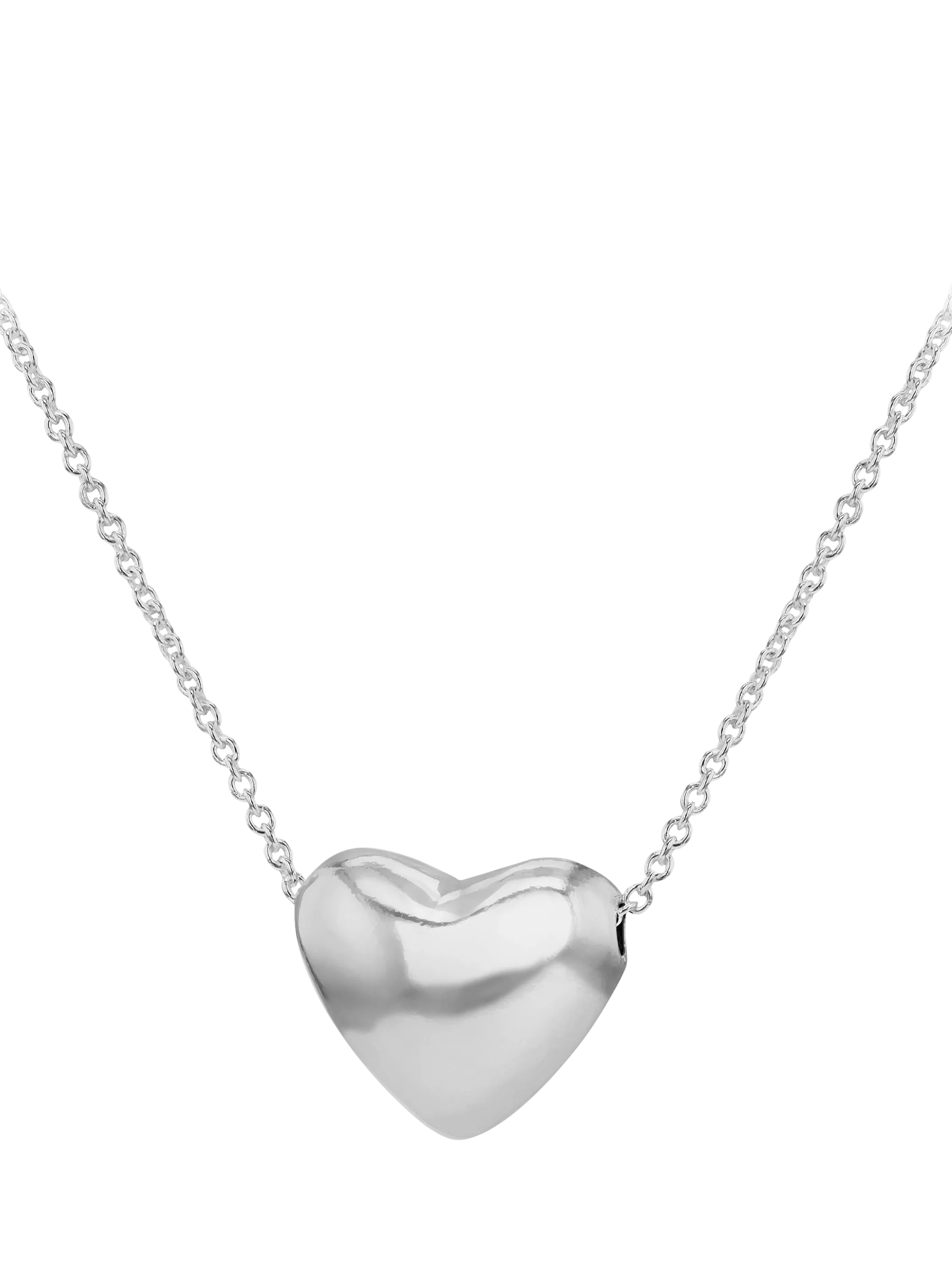 IBB sterling silver puff heart necklace (British brand)