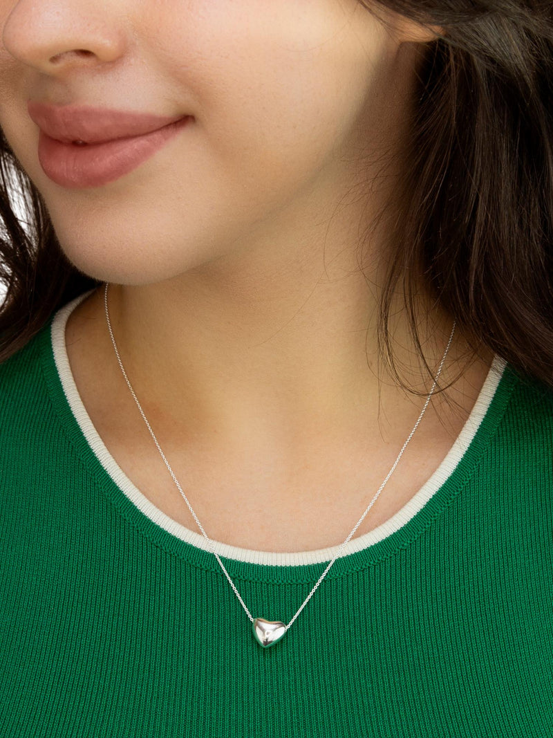 IBB sterling silver puff heart necklace (British brand)