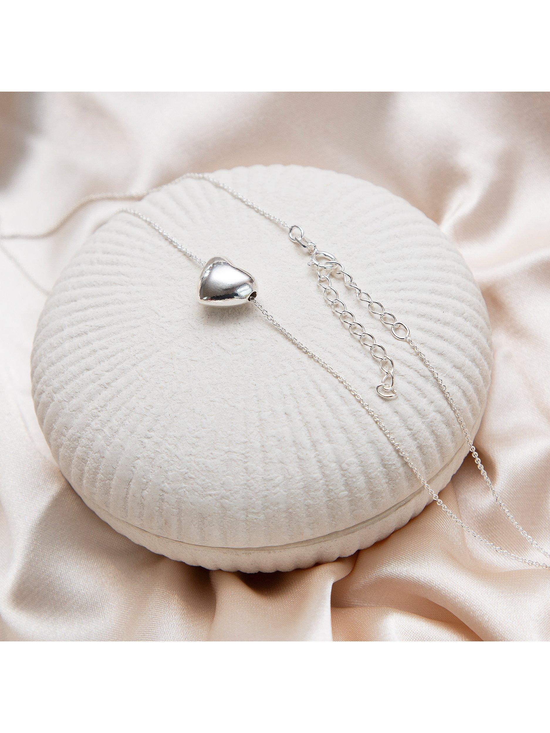 IBB sterling silver puff heart necklace (British brand)