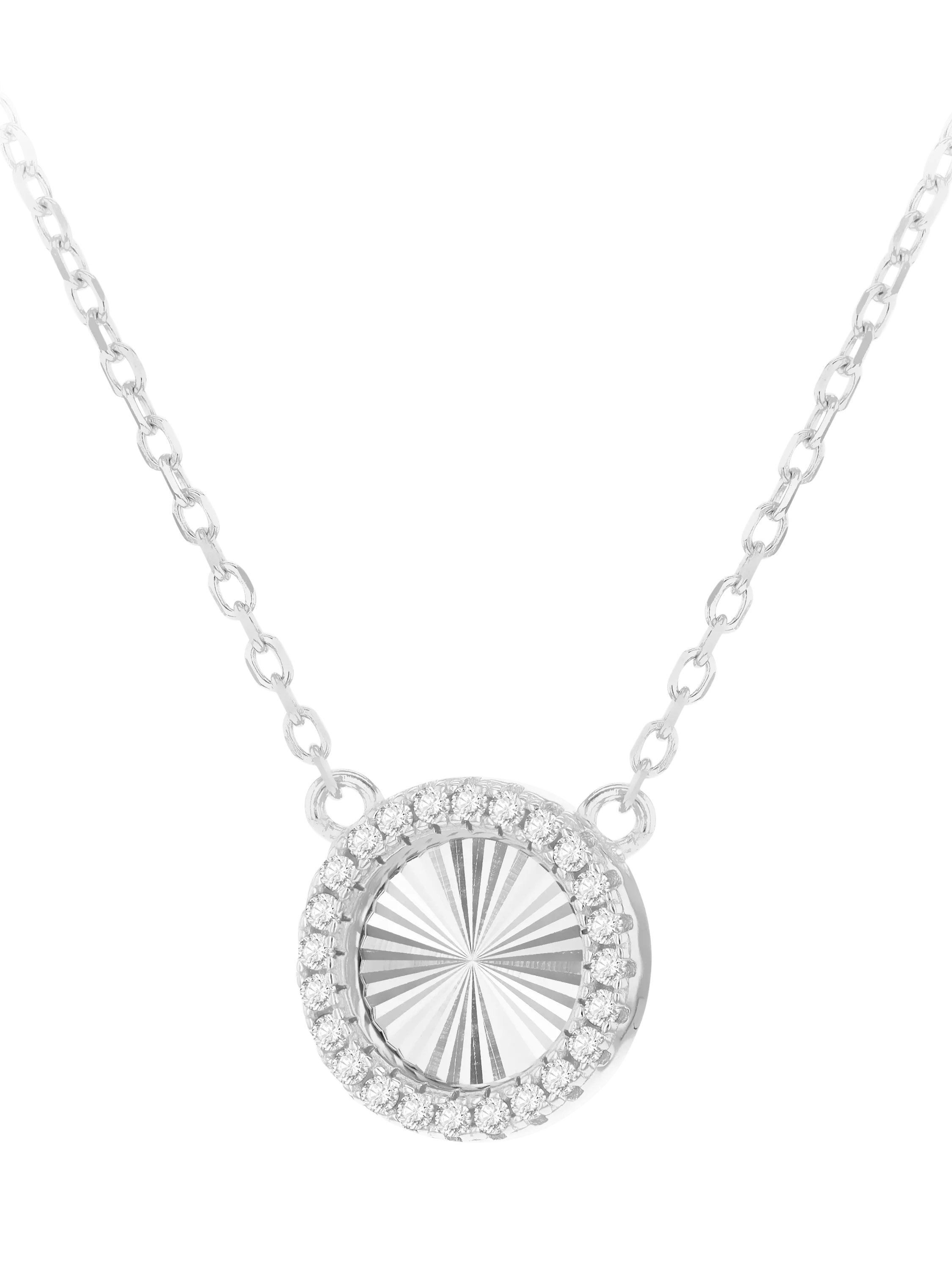 IBB cubic zirconia rainbow pendant necklace sterling silver (British brand)