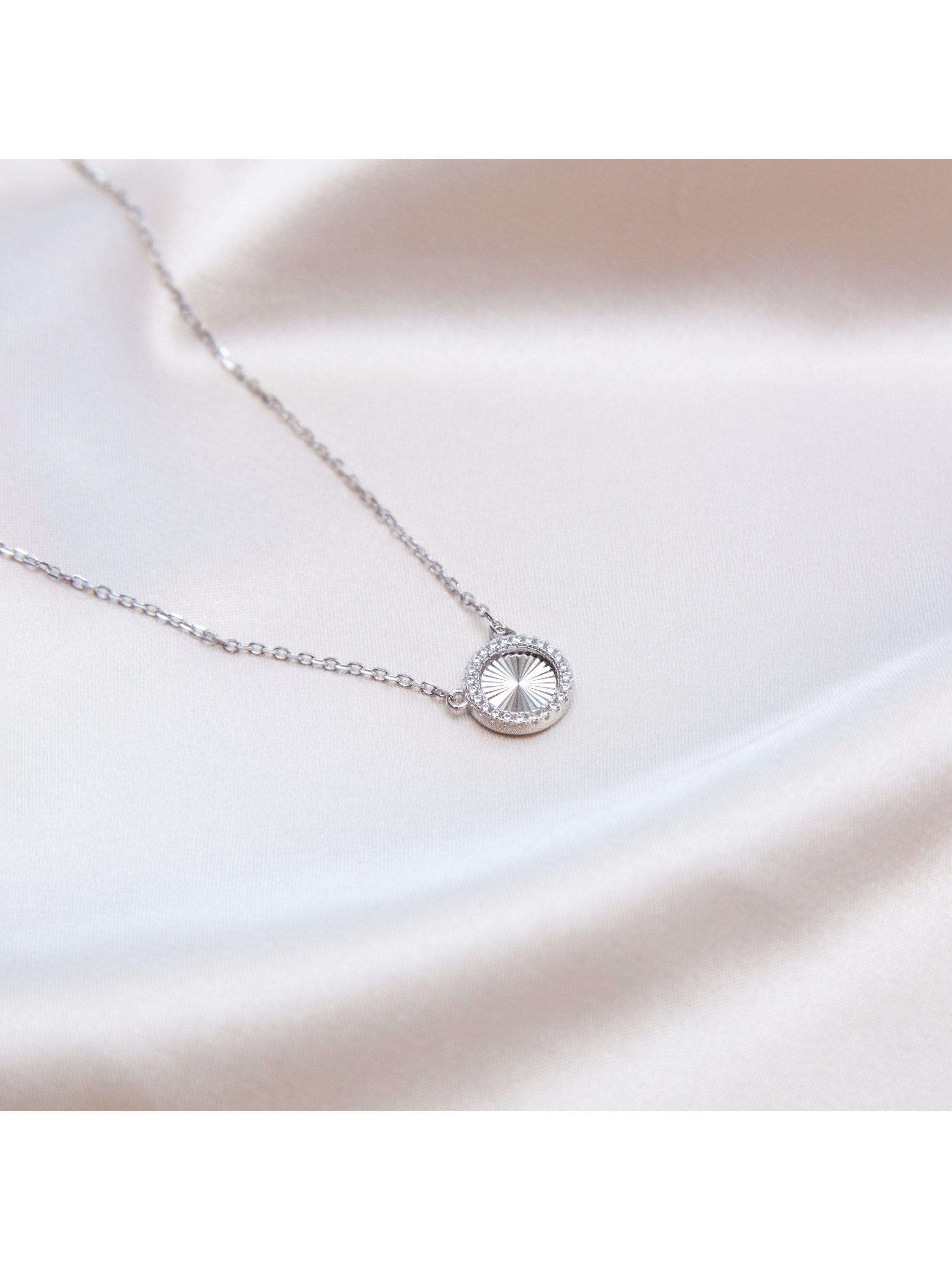 IBB cubic zirconia rainbow pendant necklace sterling silver (British brand)
