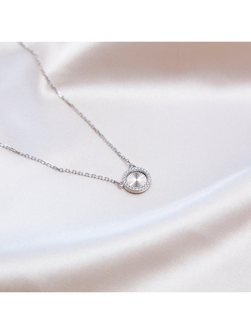 IBB cubic zirconia rainbow pendant necklace sterling silver (British brand)