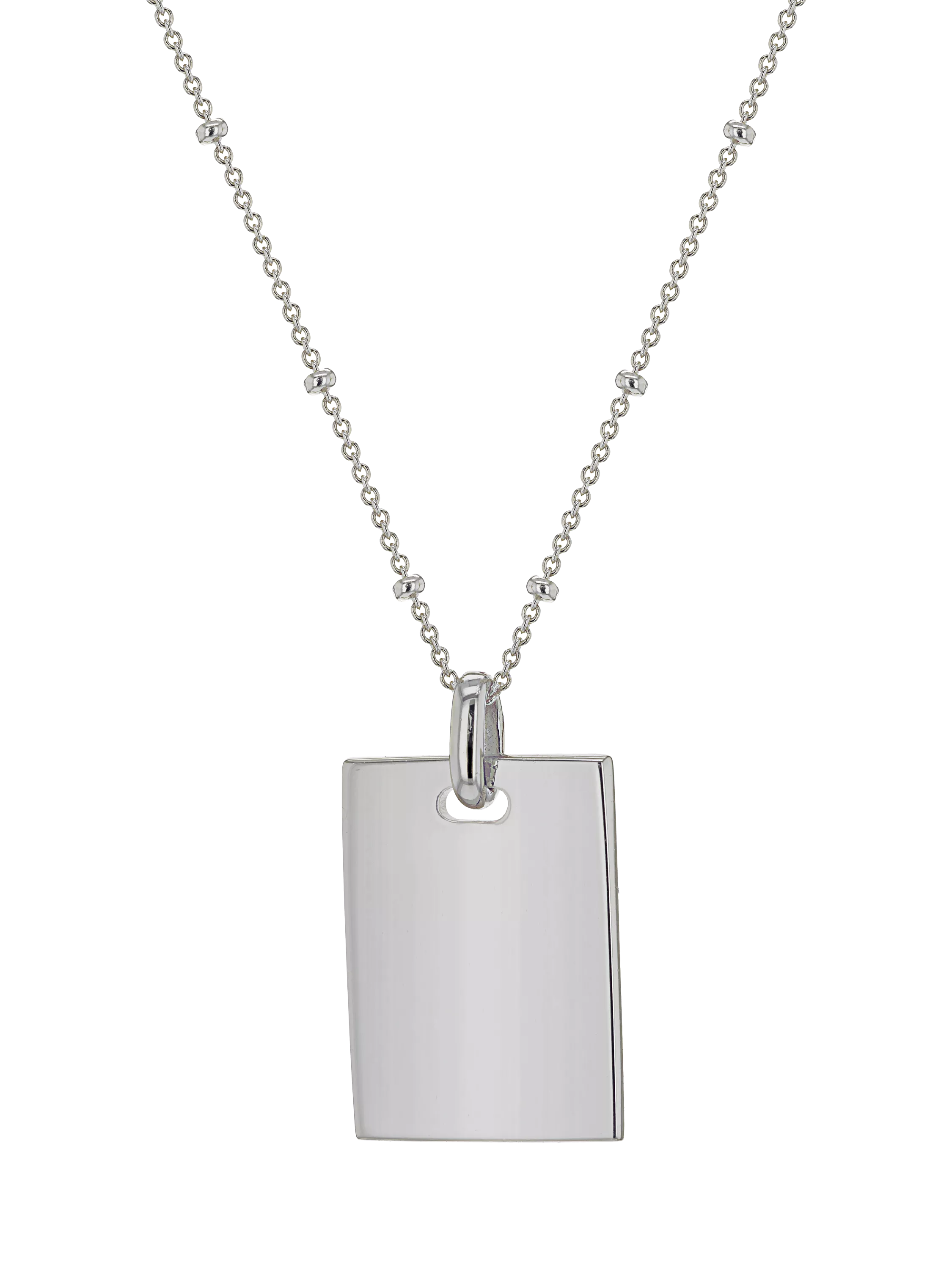 IBB personalised sterling silver dog tag necklace with adjustable chain - British product