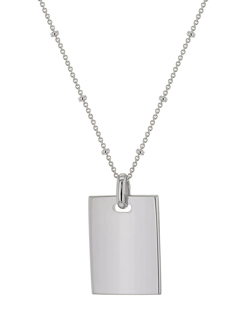 IBB personalised sterling silver dog tag necklace with adjustable chain - British product