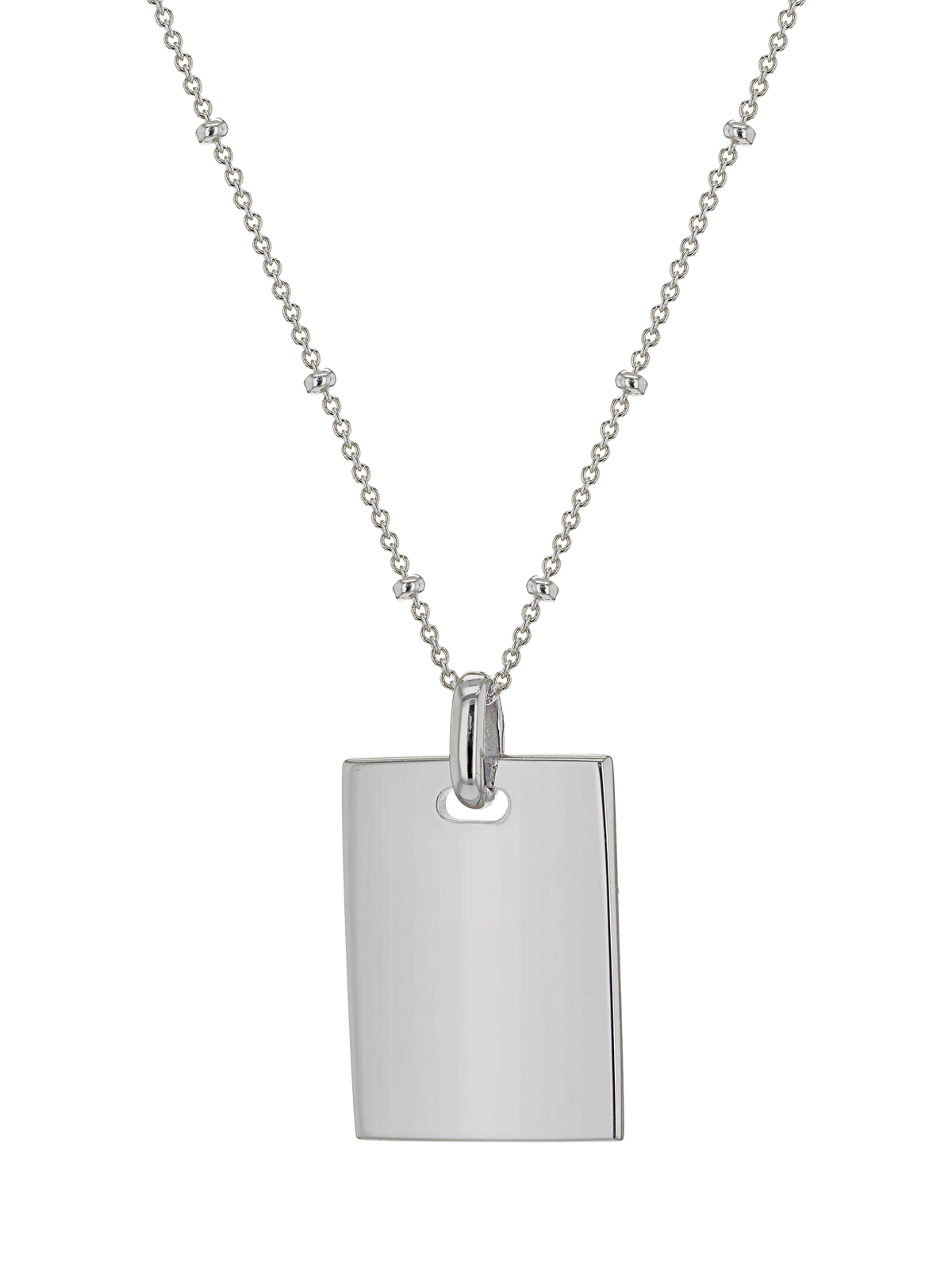 IBB personalised sterling silver dog tag necklace with adjustable chain - British product
