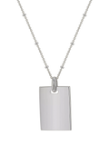 IBB personalised sterling silver dog tag necklace with adjustable chain - British product