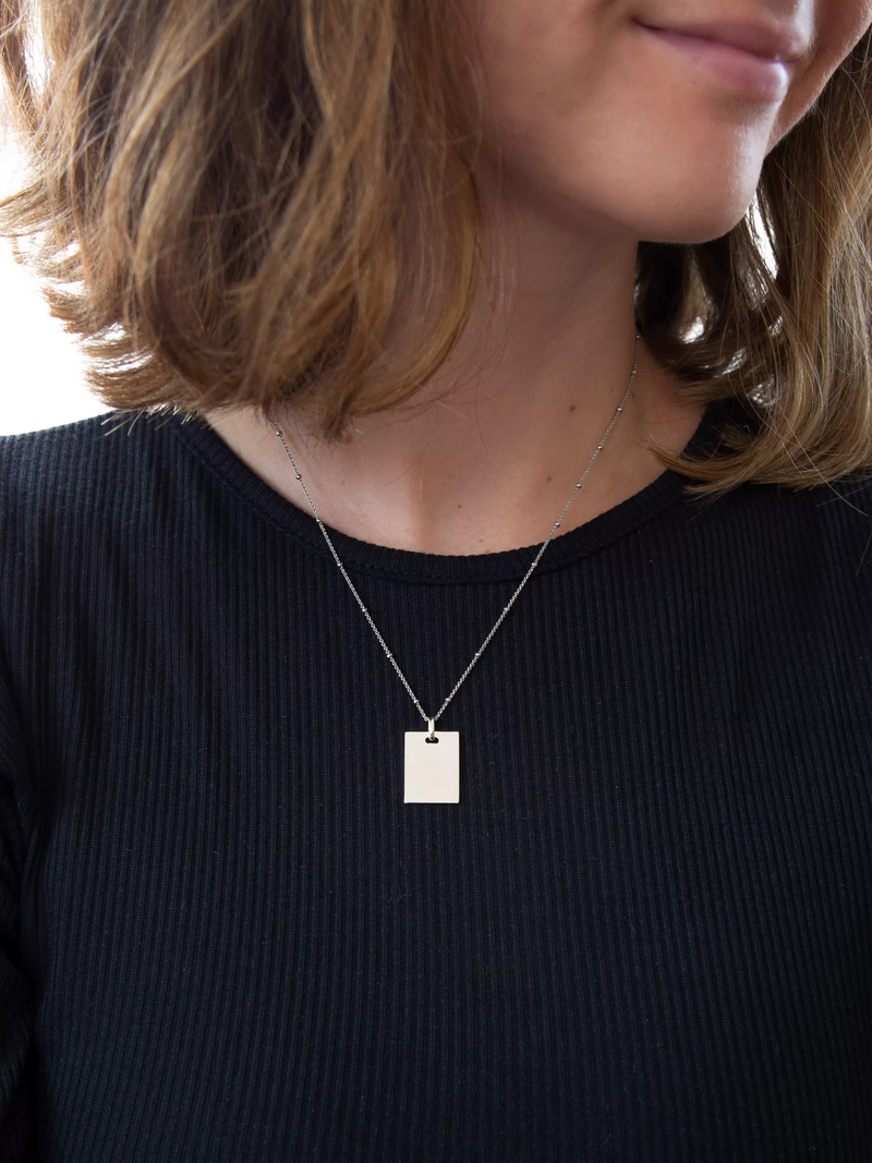 IBB personalised sterling silver dog tag necklace with adjustable chain - British product