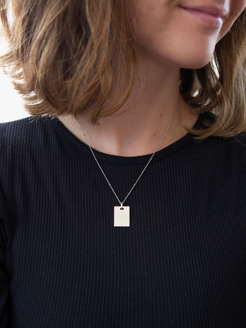 IBB personalised sterling silver dog tag necklace with adjustable chain - British product