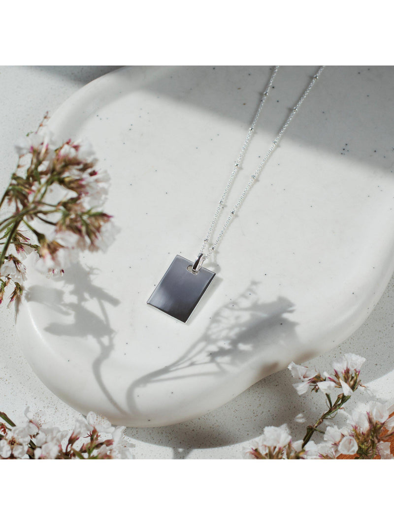 IBB personalised sterling silver dog tag necklace with adjustable chain - British product