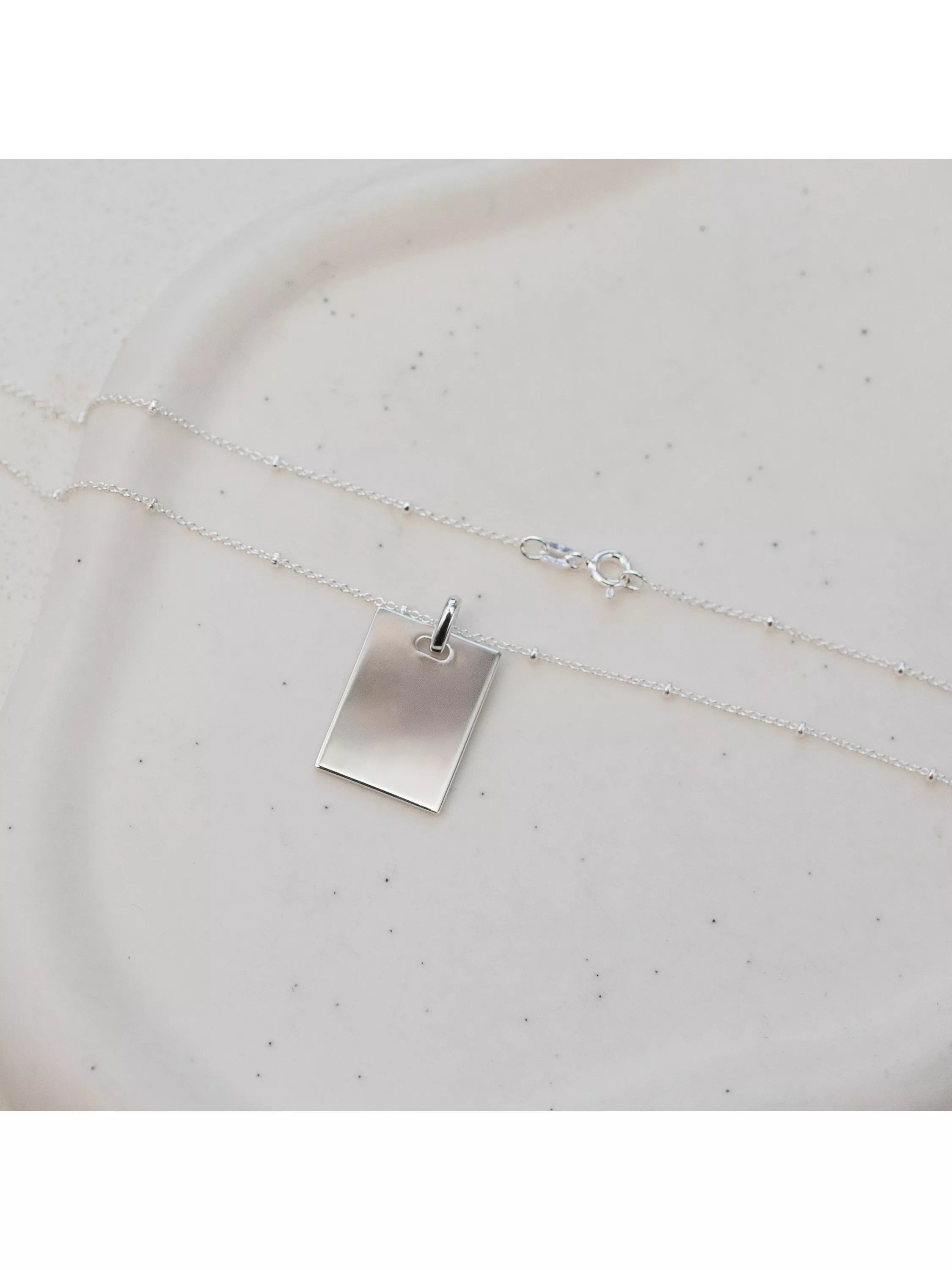 IBB personalised sterling silver dog tag necklace with adjustable chain - British product