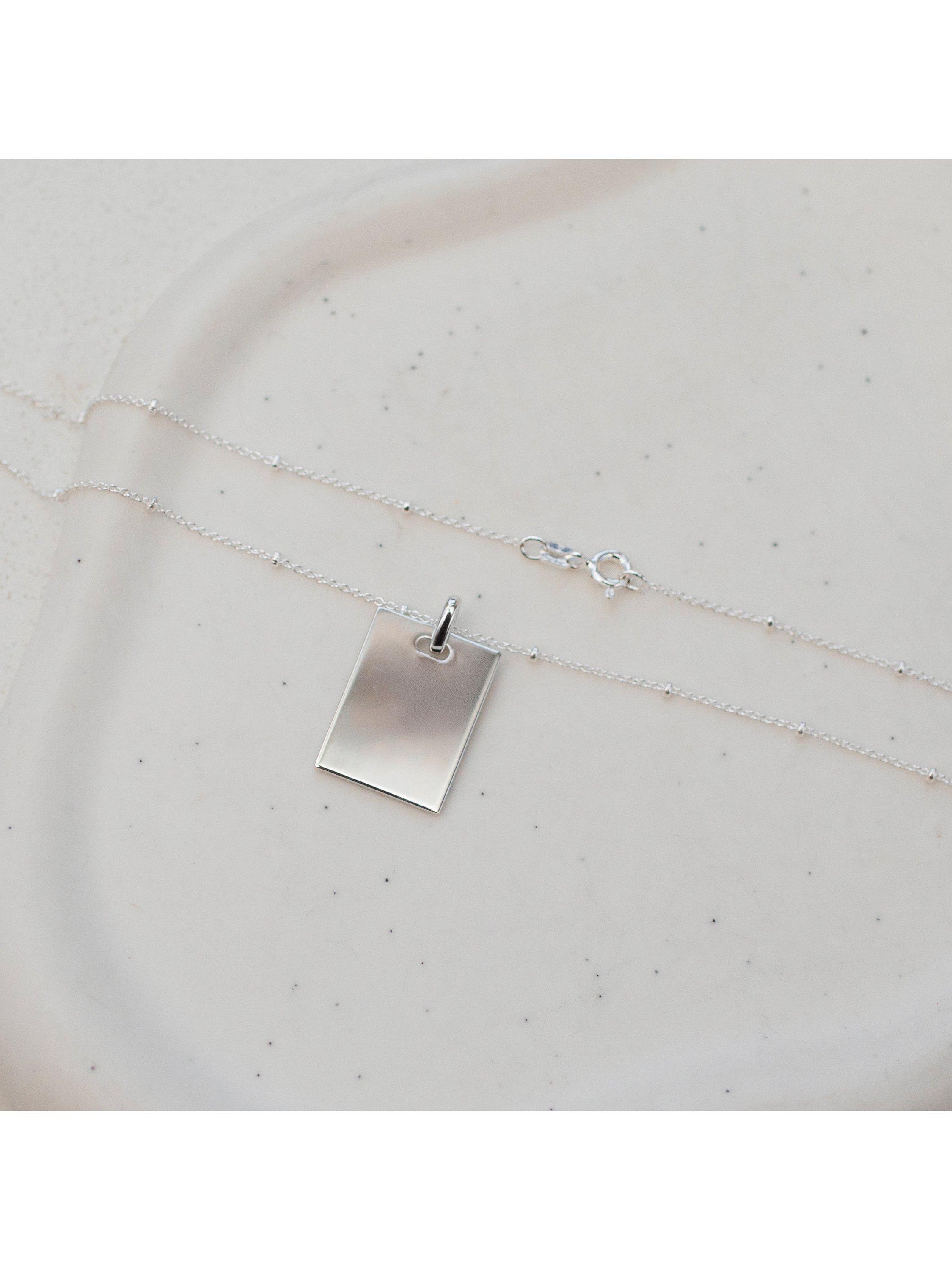 IBB personalised sterling silver dog tag necklace with adjustable chain - British product