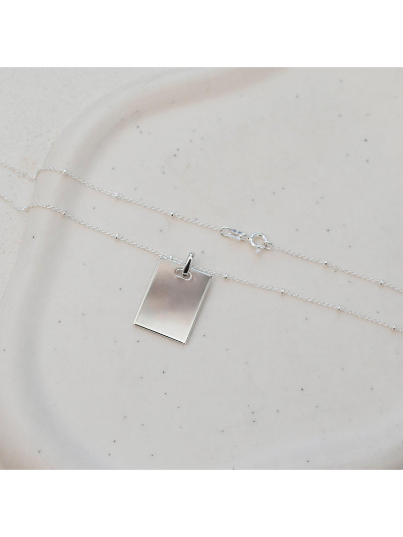 IBB personalised sterling silver dog tag necklace with adjustable chain - British product