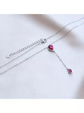 IBB teardrop lariat necklace with cubic zirconia 38-43cm, imported from the UK