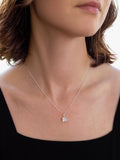 IBB sterling silver cubic zirconia square pendant necklace, UK version