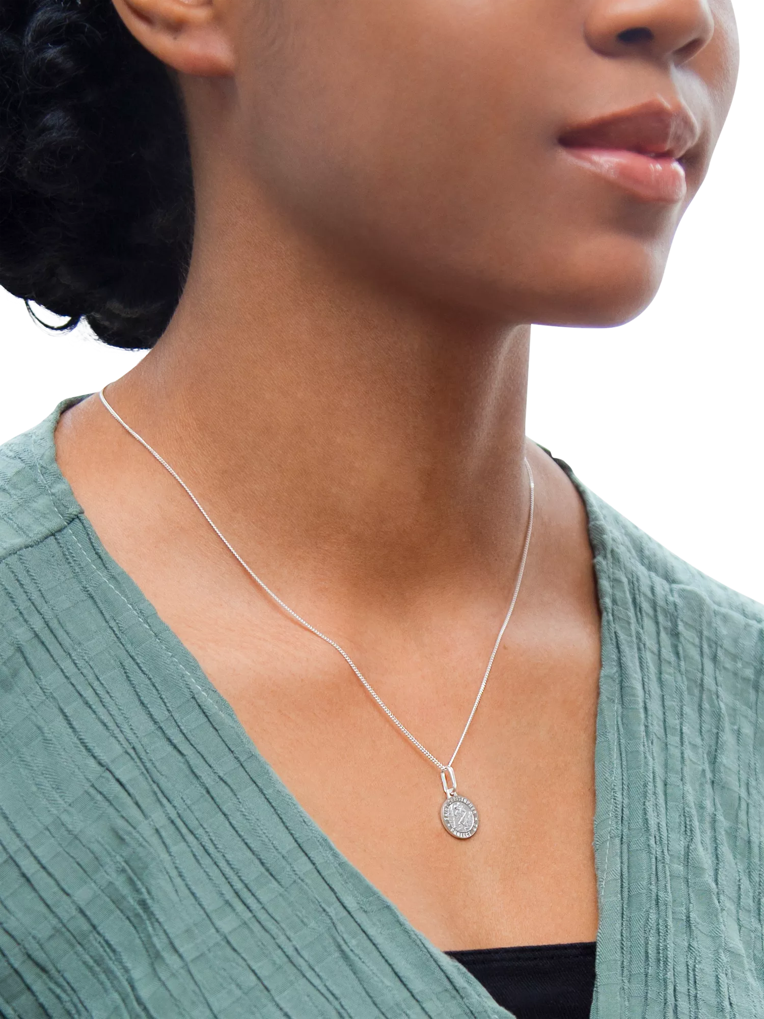 IBB St. Christopher sterling silver pendant necklace, imported from the UK