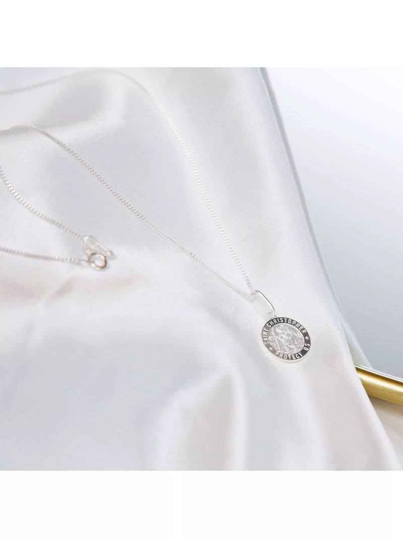 IBB St. Christopher sterling silver pendant necklace, imported from the UK