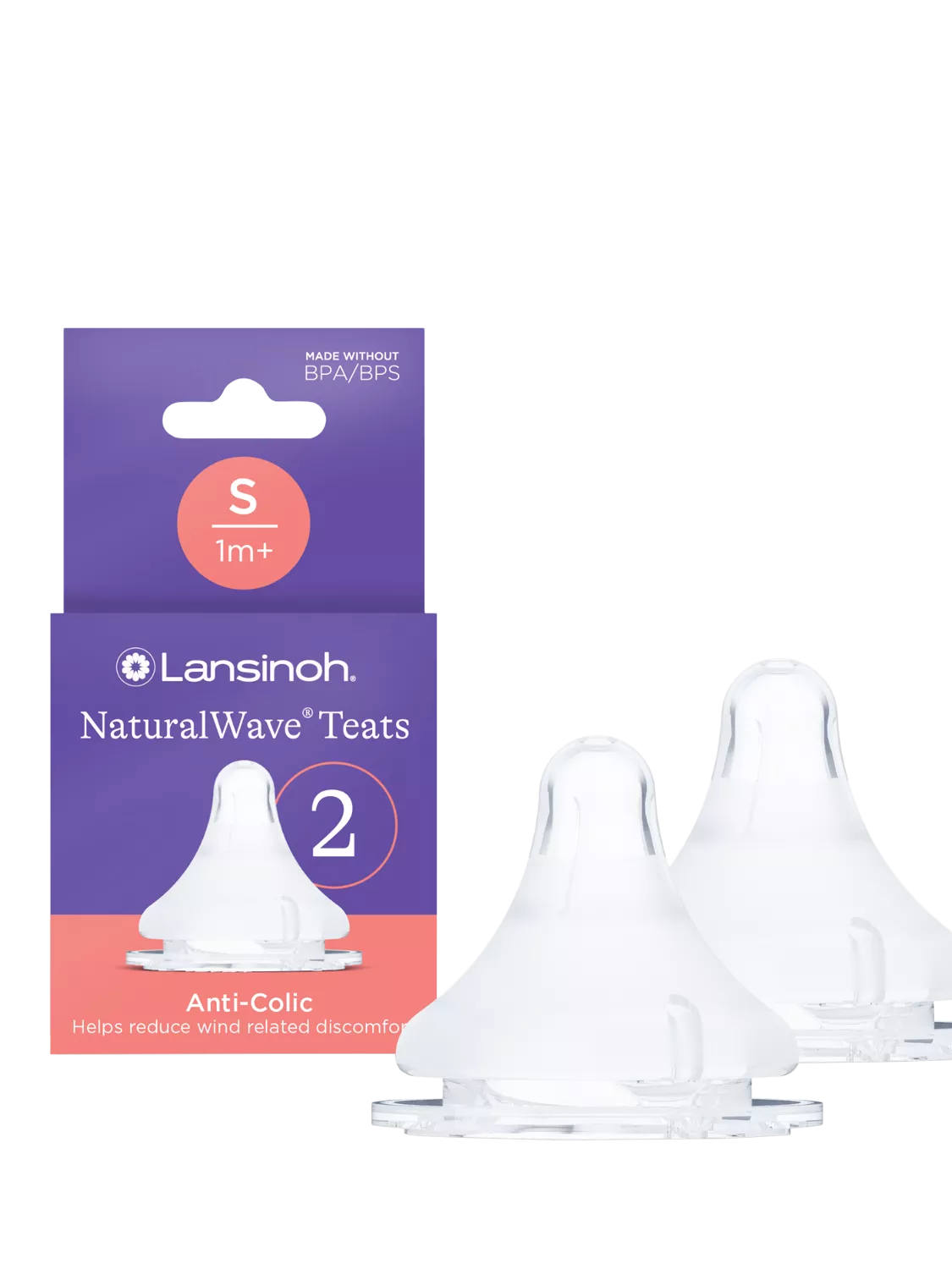 Lansinoh slow flow baby teats pack of 2 (British brand)