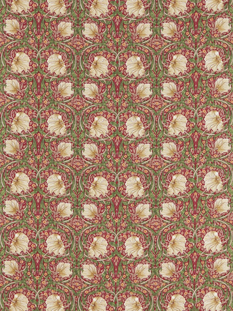 Morris & Co Pimpernel Furnishing Fabric, Red/Thyme
