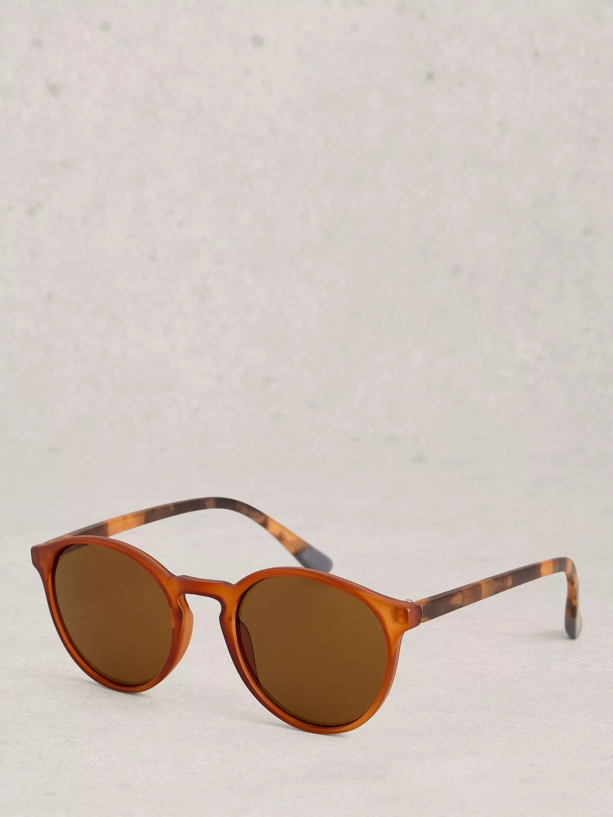 White Stuff round orange sunglasses with case, UK version