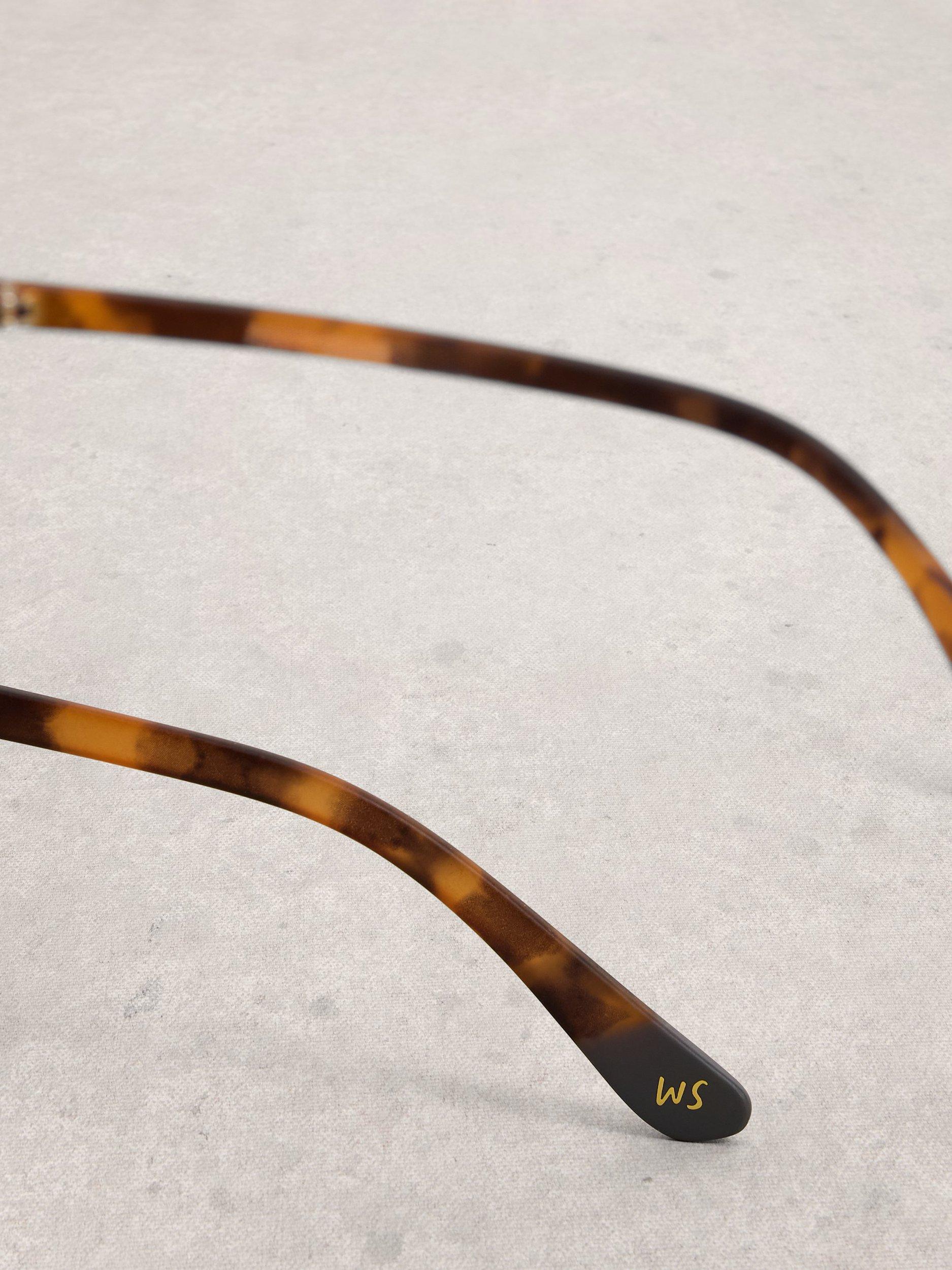 White Stuff round orange sunglasses with case, UK version