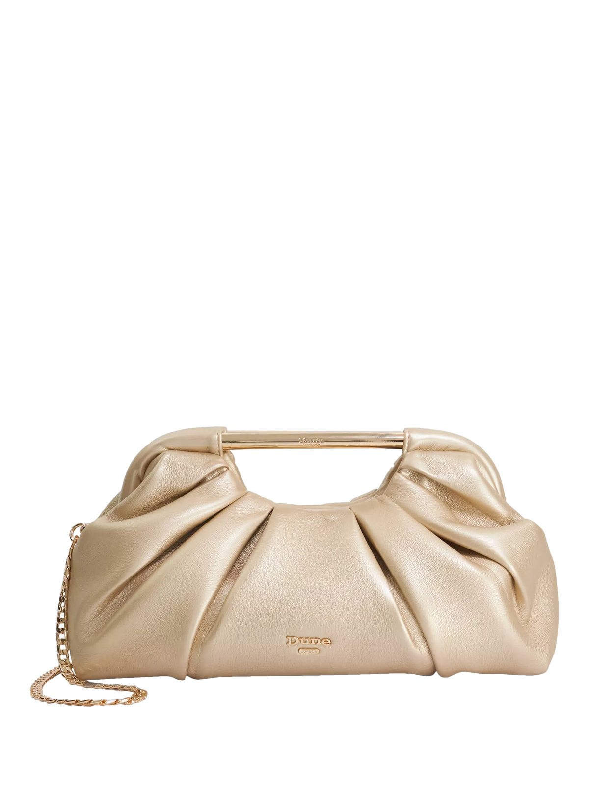 Dune London Ebecci ruched grab bag gold (British brand)