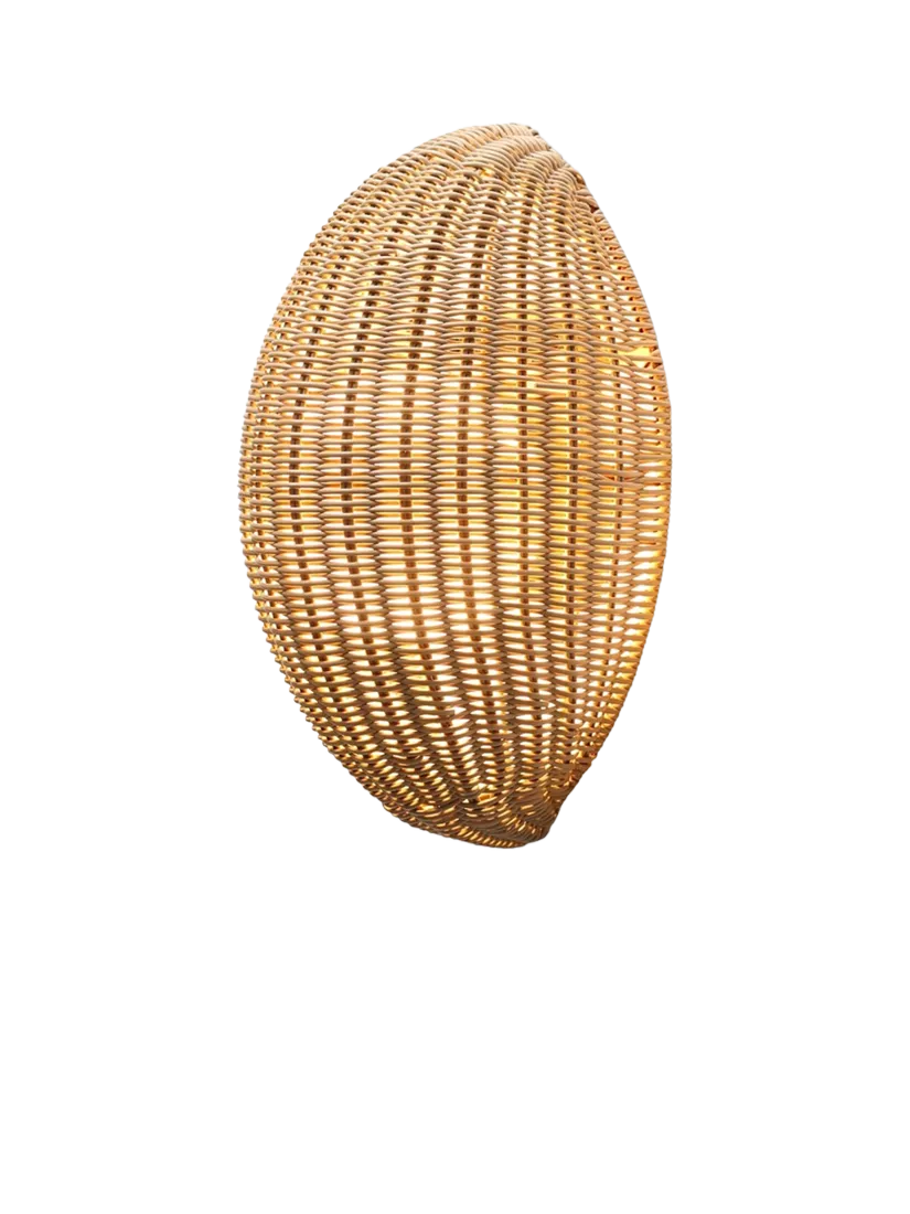 LG Outdoor Barca rattan garden wall lamp 40cm, imported from the UK