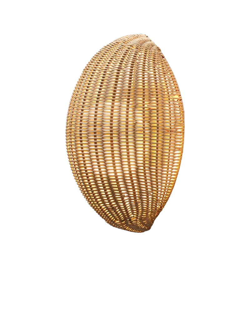 LG Outdoor Barca rattan garden wall lamp 40cm, imported from the UK