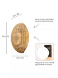LG Outdoor Barca rattan garden wall lamp 40cm, imported from the UK
