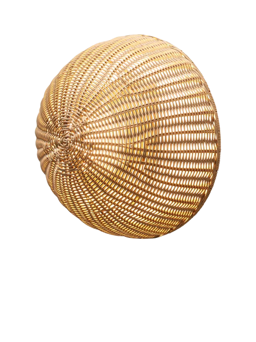 LG Outdoor Cerchio rattan wall lamp 40cm garden light, UK version