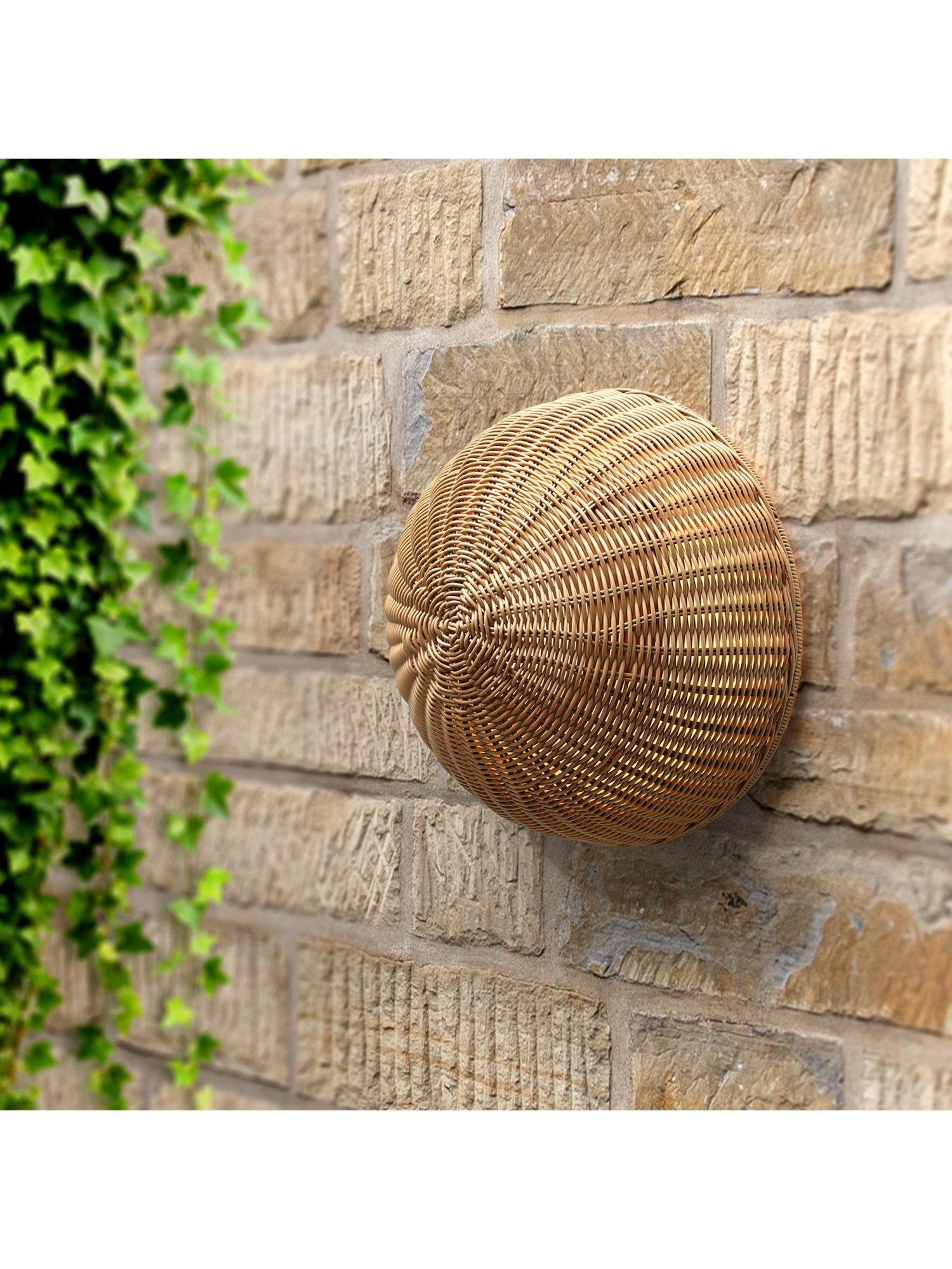 LG Outdoor Cerchio rattan wall lamp 40cm garden light, UK version