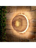 LG Outdoor Cerchio rattan wall lamp 40cm garden light, UK version