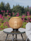 LG Outdoor Orta woven rattan rechargeable garden table lamp 28cm, UK version