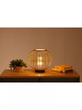 LG Outdoor Orta woven rattan rechargeable garden table lamp 28cm, UK version