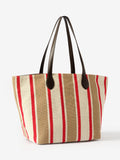 Mint Velvet striped canvas tote bag, red and multi, UK version