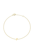 IBB Initial Letter 9ct Gold Chain Bracelet 15-18cm