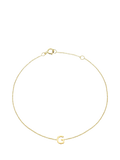 IBB Initial Letter 9ct Gold Chain Bracelet 15-18cm