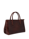 OSPREY LONDON Monroe Curved Leather Tote Chestnut - British product