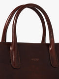 OSPREY LONDON Monroe Curved Leather Tote Chestnut - British product