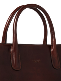 OSPREY LONDON Monroe Curved Leather Tote Chestnut - British product
