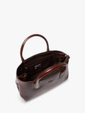 OSPREY LONDON Monroe Curved Leather Tote Chestnut - British product